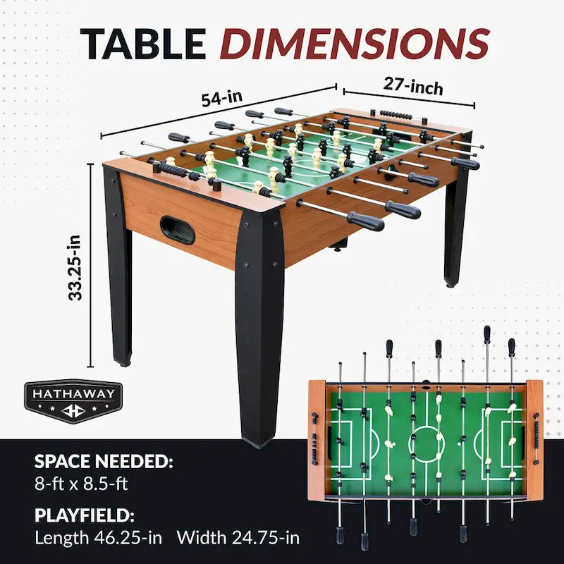 Table de baby-foot de 54 po avec finition en cerisier clair - Table de salle de jeux