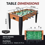 Table de baby-foot de 54 po avec finition en cerisier clair - Table de salle de jeux