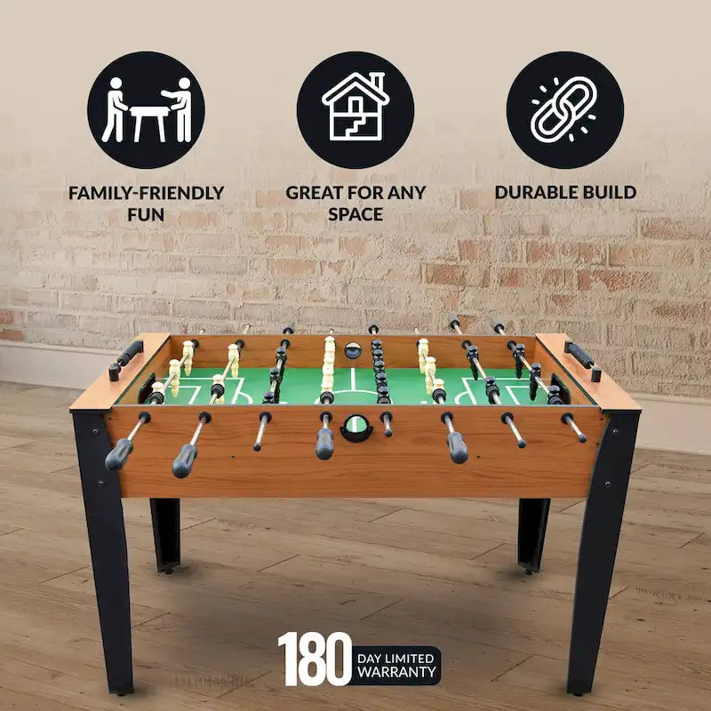 Table de baby-foot de 54 po avec finition en cerisier clair - Table de salle de jeux