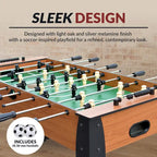 Table de baby-foot de 54 po avec finition en cerisier clair - Table de salle de jeux