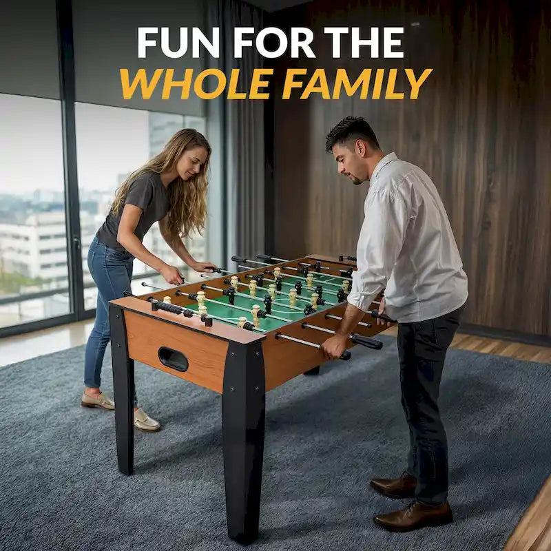 Table de baby-foot de 54 po avec finition en cerisier clair - Table de salle de jeux