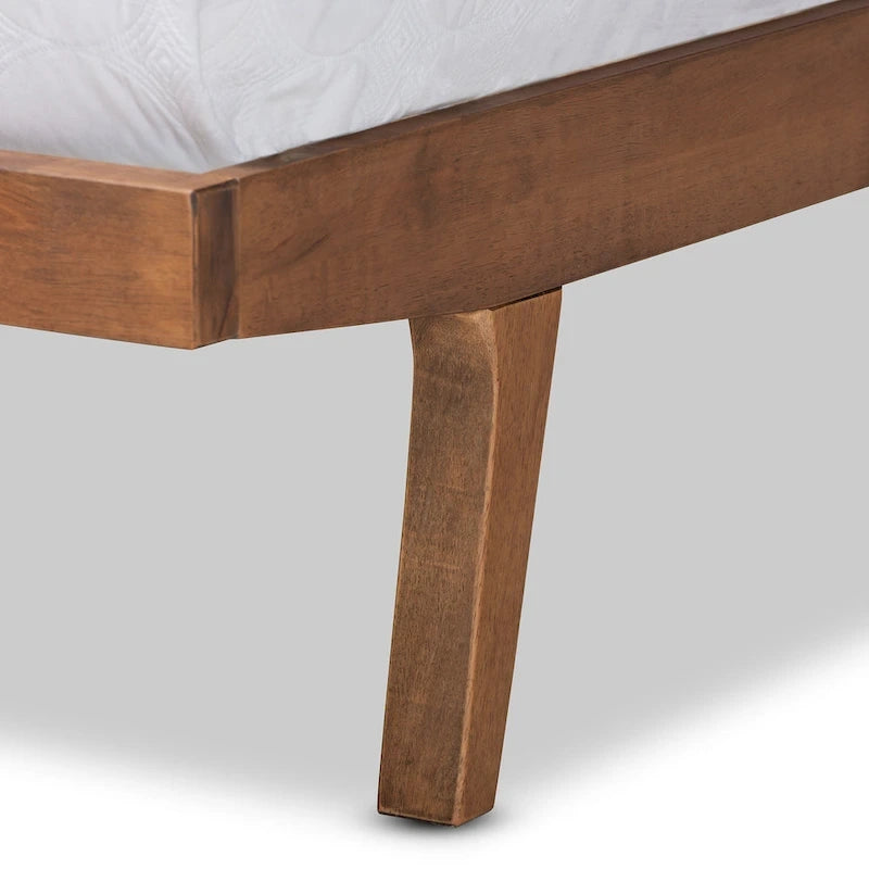 Lit plateforme en bois tapissé de tissu de transition - Gris clair, pas de sommier tapissier