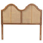Tête de lit cintrée en bois de frêne et rotin synthétique - Accent de chambre bohème