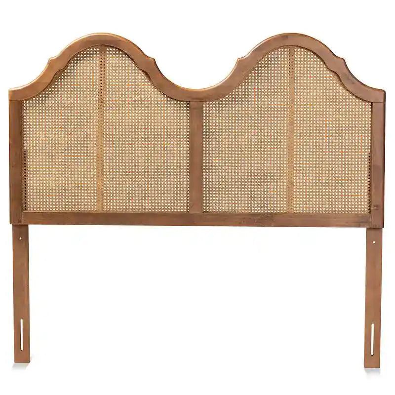 Tête de lit cintrée en bois de frêne et rotin synthétique - Accent de chambre bohème