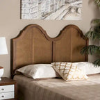 Tête de lit cintrée en bois de frêne et rotin synthétique - Accent de chambre bohème
