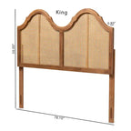 Tête de lit cintrée en bois de frêne et rotin synthétique - Accent de chambre bohème