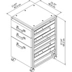 Caisson à tiroirs 3 tiroirs - Rangement de bureau roulant, format lettre et légal