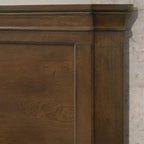 Lit traditionnel en bois avec panneau, finition noyer antique – Grand lit et très grand lit