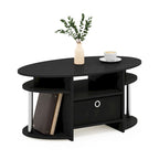 Table basse ovale avec bac de rangement - Design moderne simple pour salon