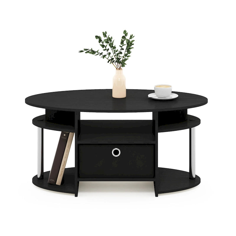 Table basse ovale avec bac de rangement - Design moderne simple pour salon