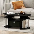 Table basse ovale avec bac de rangement - Design moderne simple pour salon