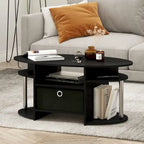 Table basse ovale avec bac de rangement - Design moderne simple pour salon
