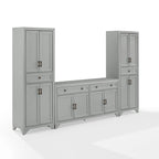 Ensemble buffet et garde-manger 3 pièces - Armoire de rangement de style ferme pour cuisine