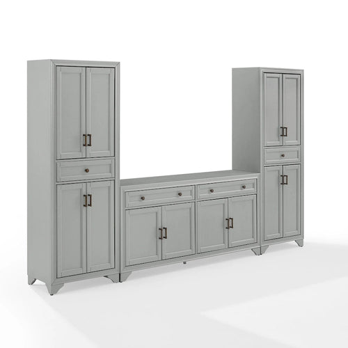 Ensemble buffet et garde-manger 3 pièces - Armoire de rangement de style ferme pour cuisine