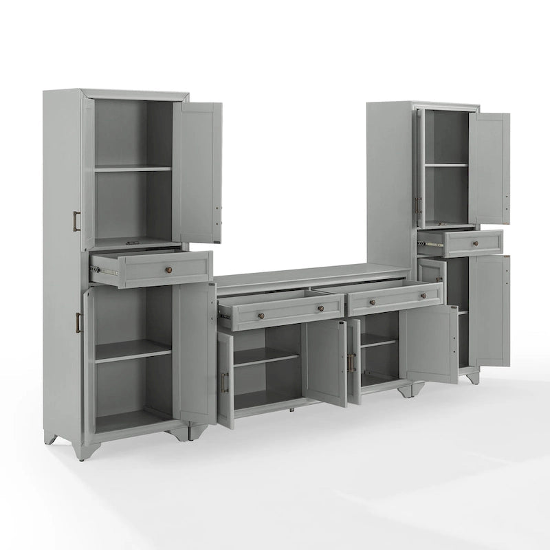 Ensemble buffet et garde-manger 3 pièces - Armoire de rangement de style ferme pour cuisine
