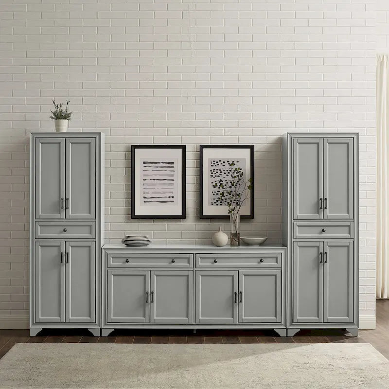 Ensemble buffet et garde-manger 3 pièces - Armoire de rangement de style ferme pour cuisine