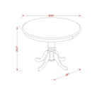 Table de salle à manger ronde avec pied central - Conception compacte pour petits espaces