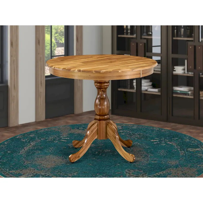 Table de salle à manger ronde avec pied central - Conception compacte pour petits espaces