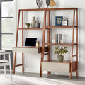 Ensemble bureau échelle et étagère nordiques 2 pièces - Mobilier de bureau à domicile peu encombrant