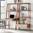 Ensemble bureau échelle et étagère nordiques 2 pièces - Mobilier de bureau à domicile peu encombrant