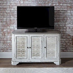 Console de couloir miroir blanc antique - Meuble d'appoint traditionnel pour entrée