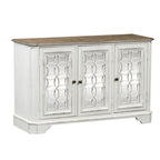 Console de couloir miroir blanc antique - Meuble d'appoint traditionnel pour entrée