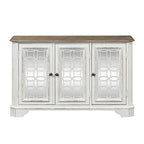 Console de couloir miroir blanc antique - Meuble d'appoint traditionnel pour entrée