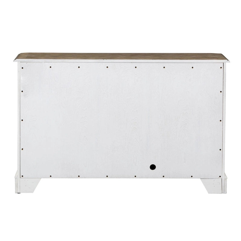 Console de couloir miroir blanc antique - Meuble d'appoint traditionnel pour entrée