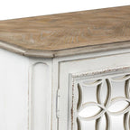 Console de couloir miroir blanc antique - Meuble d'appoint traditionnel pour entrée