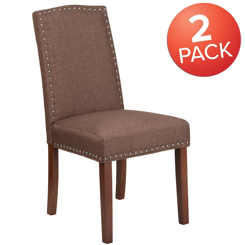 Chaise Parsons avec Clous Décoratifs Argentés (Lot de 2)