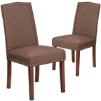 Chaise Parsons avec Clous Décoratifs Argentés (Lot de 2)