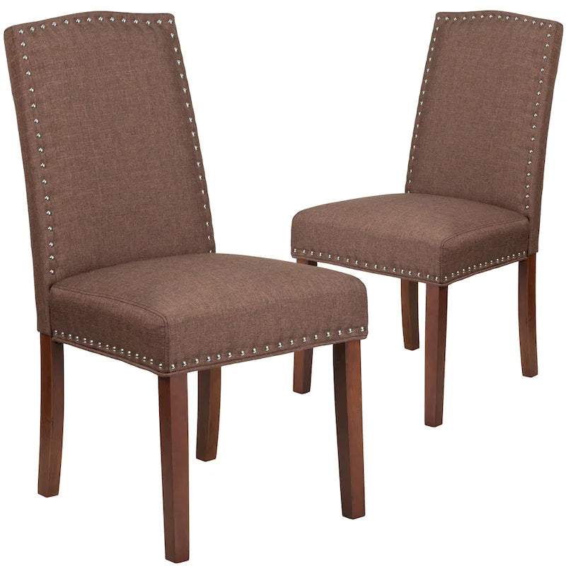 Chaise Parsons avec Clous Décoratifs Argentés (Lot de 2)