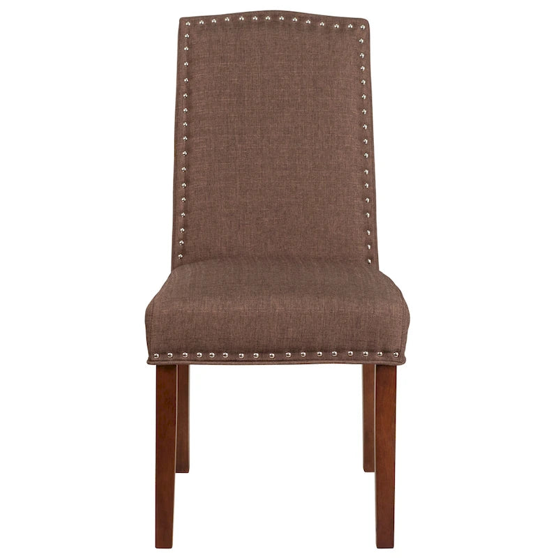 Chaise Parsons avec Clous Décoratifs Argentés (Lot de 2)