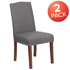 Chaise Parsons avec Clous Décoratifs Argentés (Lot de 2)