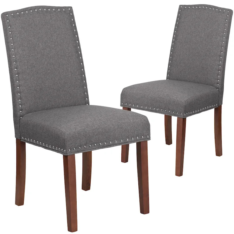Chaise Parsons avec Clous Décoratifs Argentés (Lot de 2)