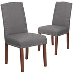 Chaise Parsons avec Clous Décoratifs Argentés (Lot de 2)