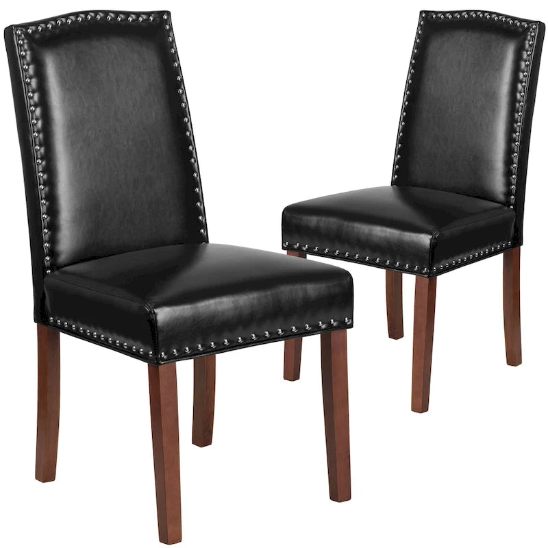Chaise Parsons avec Clous Décoratifs Argentés (Lot de 2)