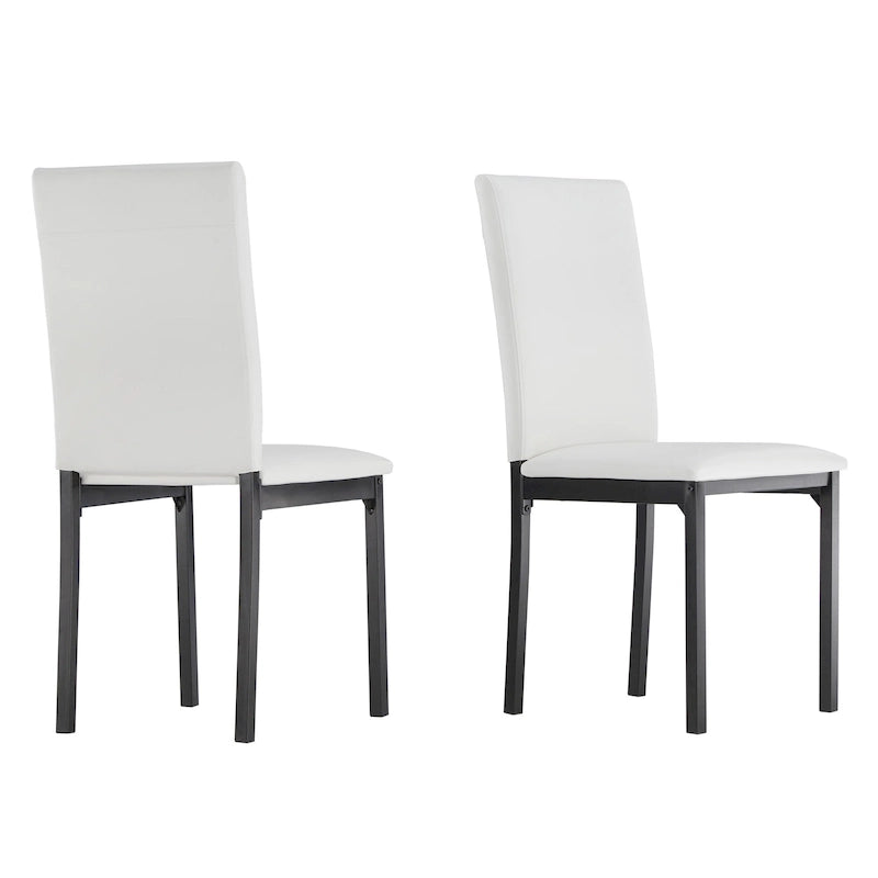 Ensemble de salle à manger 5 pièces en métal avec plateau imitation marbre et chaises rembourrées