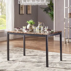 Ensemble de salle à manger 5 pièces en métal avec plateau imitation marbre et chaises rembourrées