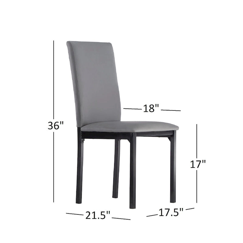 Ensemble de salle à manger 5 pièces en métal avec plateau imitation marbre et chaises rembourrées