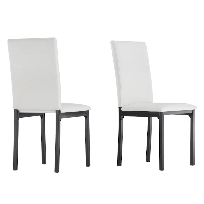 Ensemble de salle à manger 5 pièces en métal avec plateau imitation marbre et chaises rembourrées