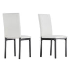 Ensemble de salle à manger 5 pièces en métal avec plateau imitation marbre et chaises rembourrées
