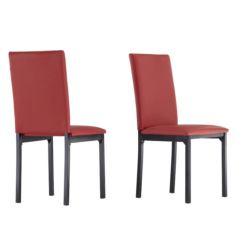 Ensemble de salle à manger 5 pièces en métal avec plateau imitation marbre et chaises rembourrées