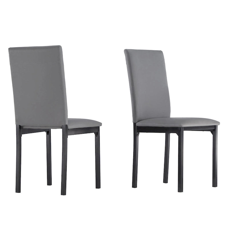 Ensemble de salle à manger 5 pièces en métal avec plateau imitation marbre et chaises rembourrées