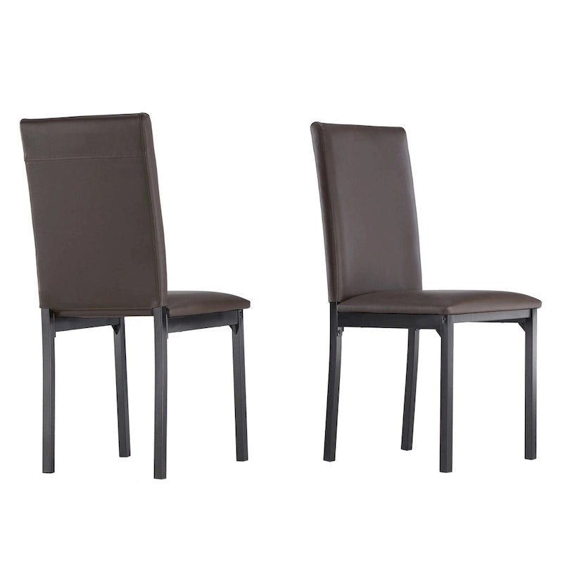 Ensemble de salle à manger 5 pièces en métal avec plateau imitation marbre et chaises rembourrées