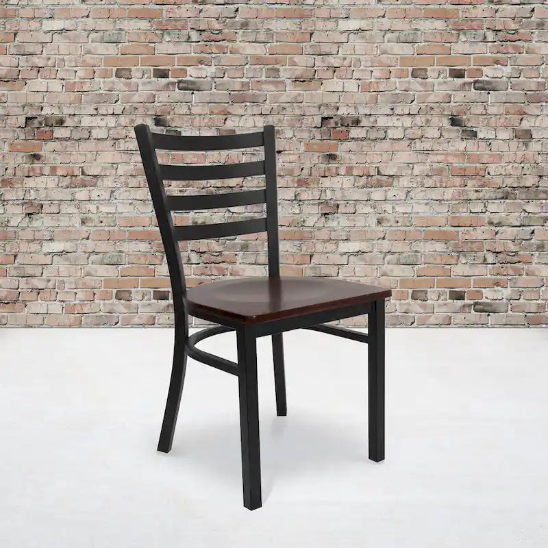 Chaise de restaurant en métal à dossier échelle - 16,5L x 17P x 32,25H - 16,5L x 17P x 32,25H