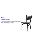 Chaise de restaurant en métal à dossier échelle - 16,5L x 17P x 32,25H - 16,5L x 17P x 32,25H