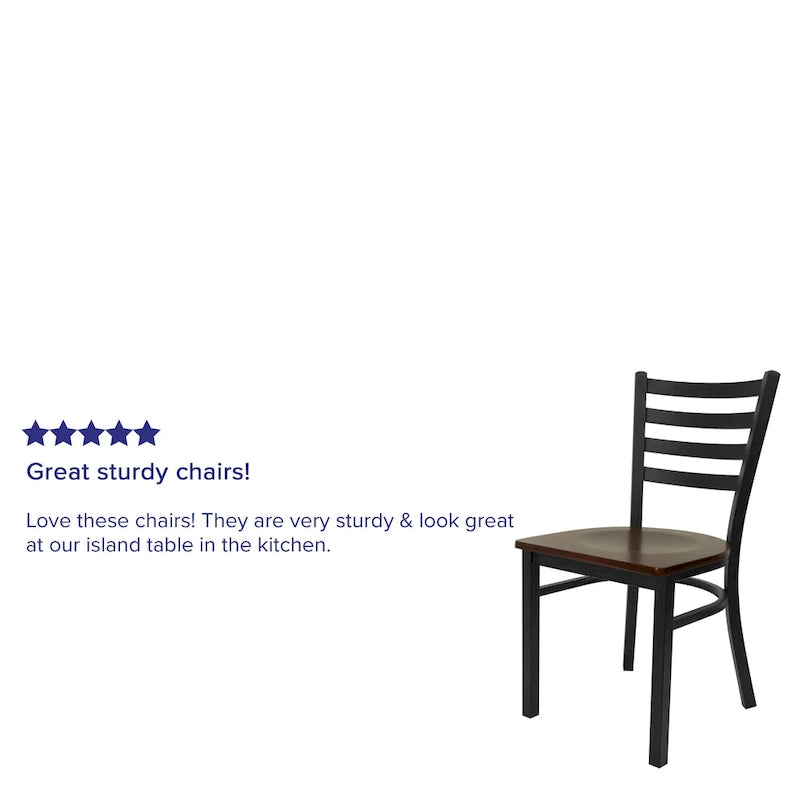 Chaise de restaurant en métal à dossier échelle - 16,5L x 17P x 32,25H - 16,5L x 17P x 32,25H