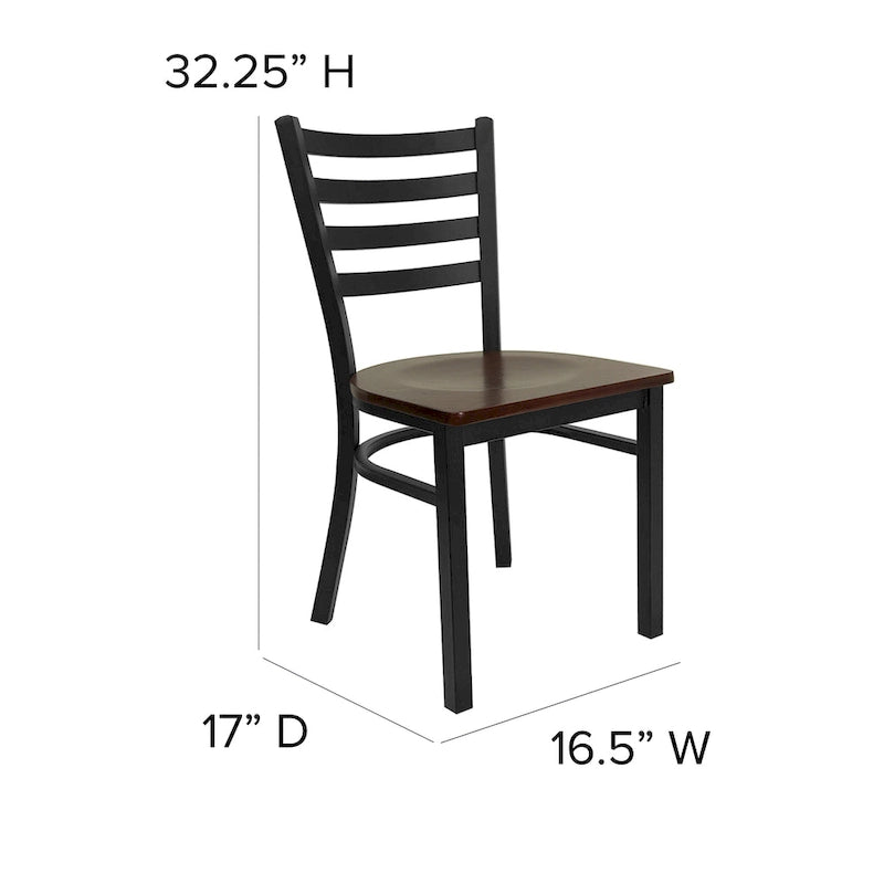 Chaise de restaurant en métal à dossier échelle - 16,5L x 17P x 32,25H - 16,5L x 17P x 32,25H
