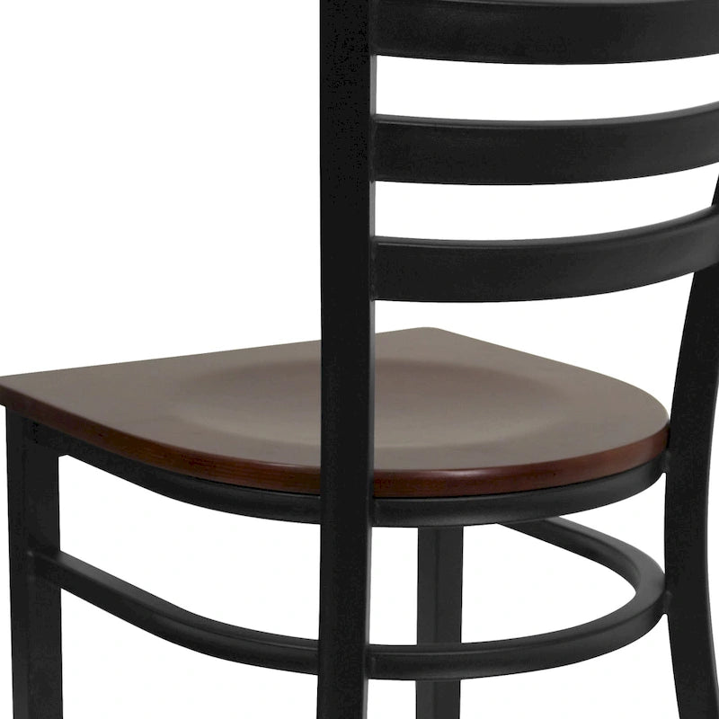 Chaise de restaurant en métal à dossier échelle - 16,5L x 17P x 32,25H - 16,5L x 17P x 32,25H